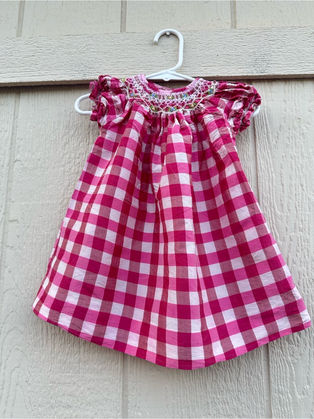 Kristaben bouquet Designer baby Girls 0-3 Pink Gingham Smocked Casual Dress